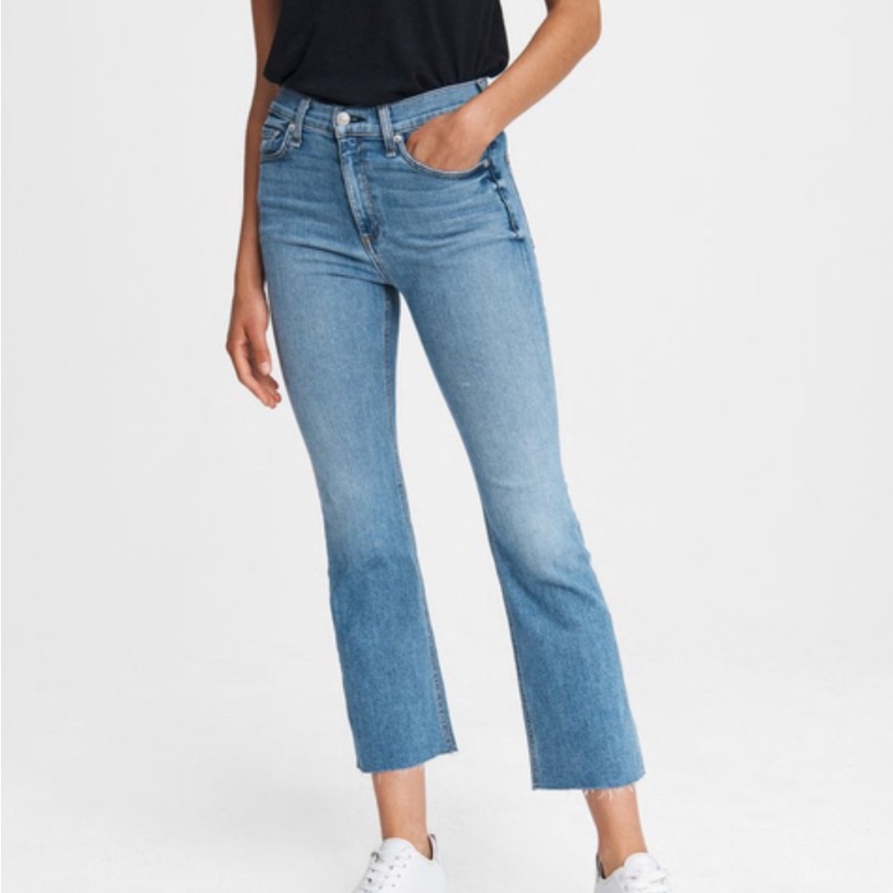 Rag & Bone Hana High-Rise Flare - Levee Slim Fit Ankle Light Indigo Jean